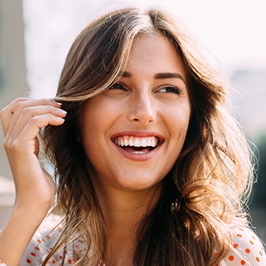 Woman with bright white smile