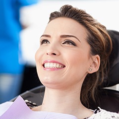 Smiling woman in dental chair