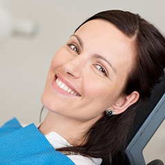 Smiling woman in dental chair