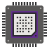 Animated computer chip icon