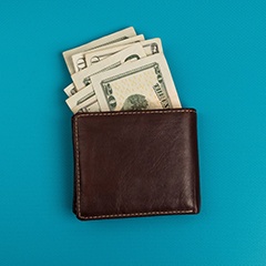 Wallet of money for cost of emergency dentistry in Sunnyvale