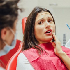 Woman at dentist in Sunnyvale