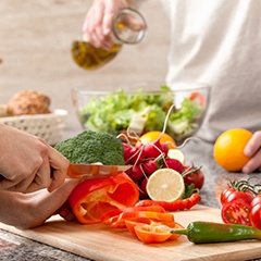 Couple preparing a healthy meal