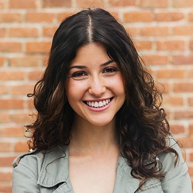 Woman with flawless smile