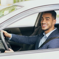 a man driving