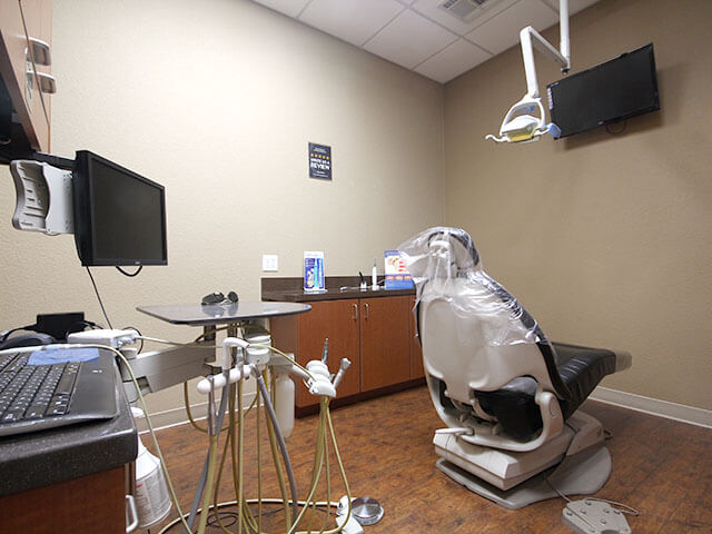 High tech dental exam room