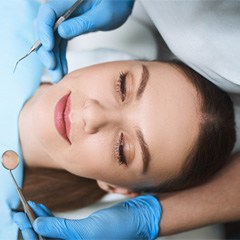 Woman relaxed at the dentist in Sunnyvale