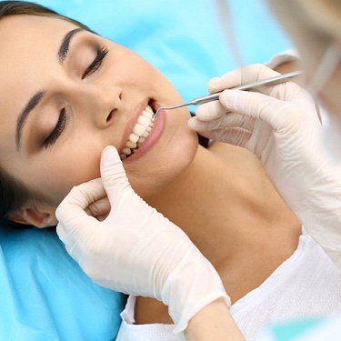 woman in dental chair