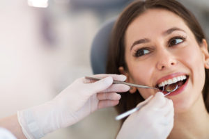 woman having a dental exam