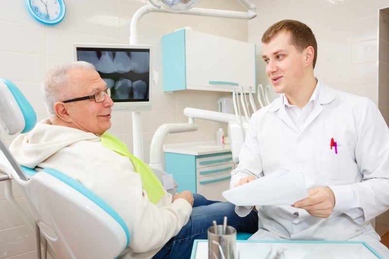 Dentist discussing dental implants in Sunnyvale with a patient