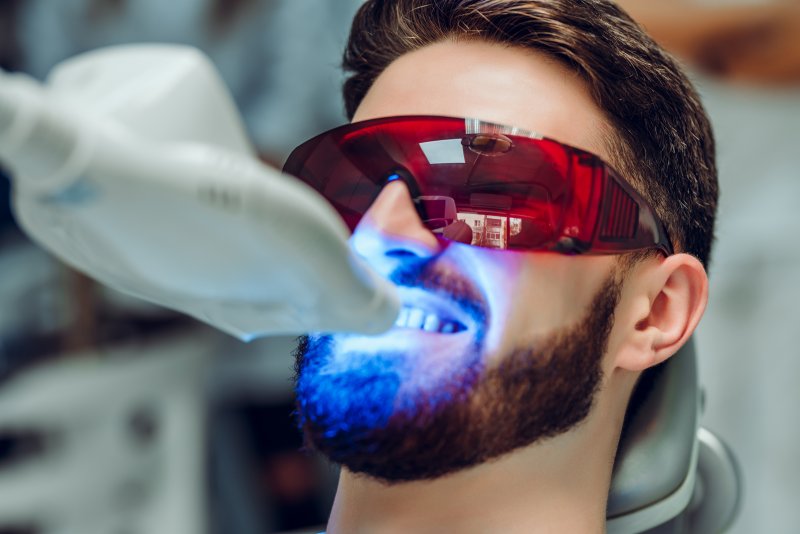 a man receiving professional teeth whitening
