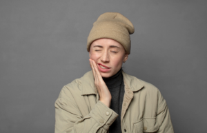 a dental patient during cold weather