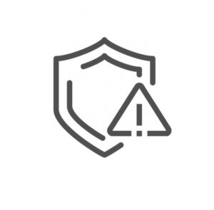 safety icon with shield and danger sign